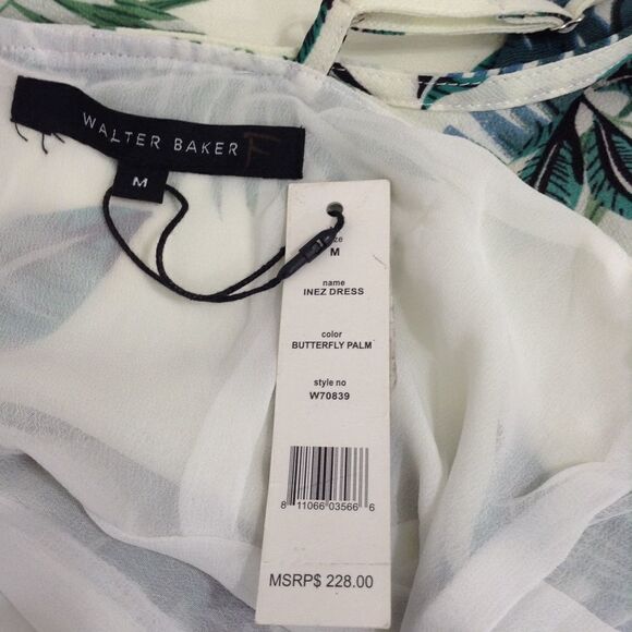 Walter Baker Green Floral Inez Midi Dress New Size Medium - Picture 7 of 8